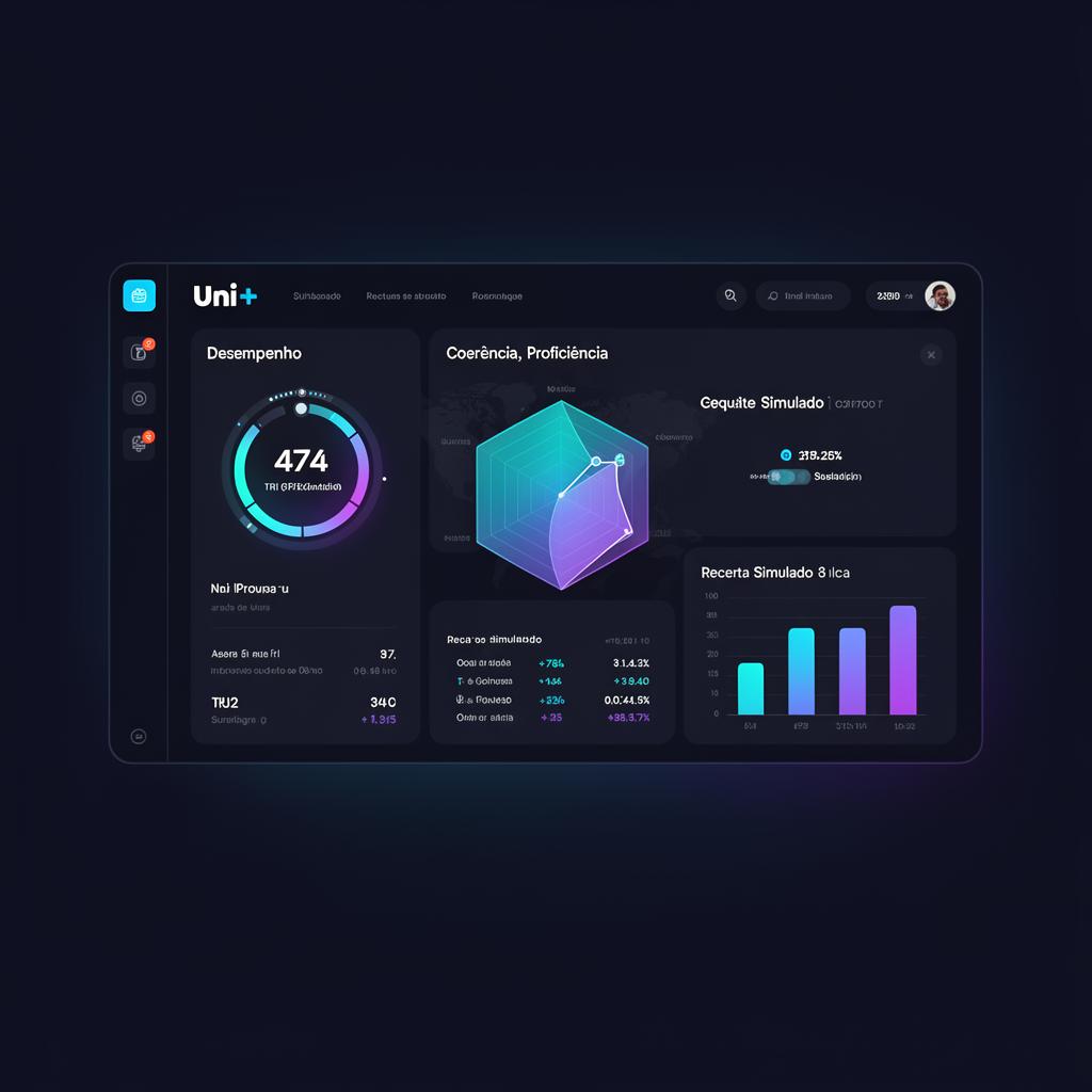 Mockup Dashboard do estudante da plataforma Uni+